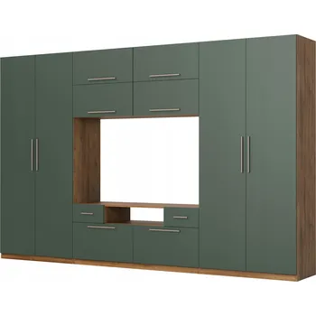 Obývací stěna Nábytek do obývacího pokoje eMeblast dub lefkas zeleň