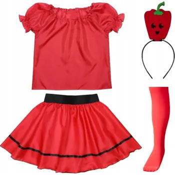 Karnevalový kostým KOSTÝM PAPRIKA SUKNĚ ČELENKA 134-140 5el