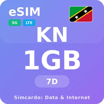 SIM karta Svatý Kryštof a Nevis Mobilní Internet - eSIM 1GB 7 dní datová SIM karta