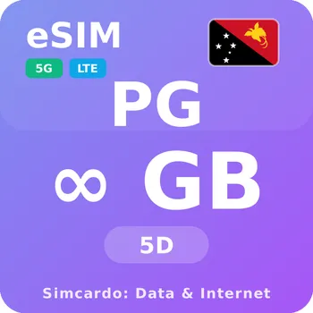 SIM karta Papua Nová Guinea Neomezený Mobilní Internet - eSIM 5 dní datová SIM karta (esims_ULE_5D_PE_V2)