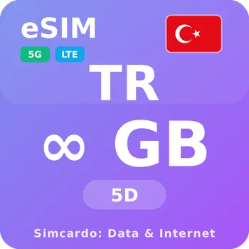 SIM karta Turecko Neomezený Mobilní Internet - eSIM 5 dní datová SIM karta (esims_ULP_5D_TO_V2)