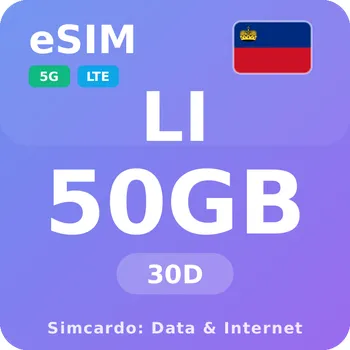 SIM karta Lichtenštejnsko Mobilní Internet - eSIM 50GB 30 dní datová SIM karta
