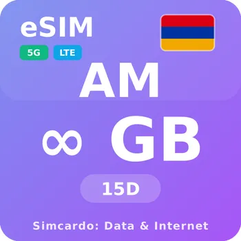 SIM karta Arménie Neomezený Mobilní Internet - eSIM 15 dní datová SIM karta (esims_ULE_15D_AL_V2)