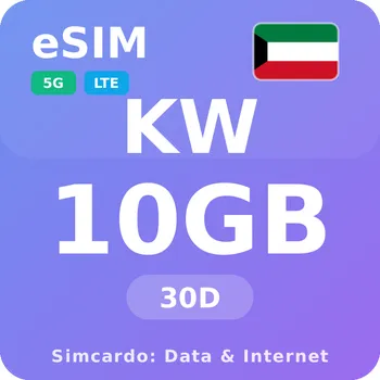 SIM karta Kuvajt Mobilní Internet - eSIM 10GB 30 dní datová SIM karta