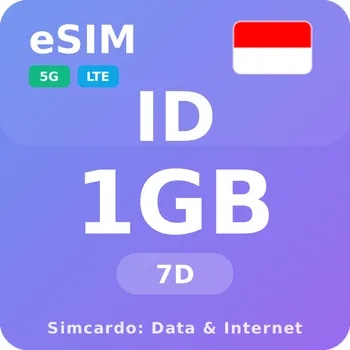 SIM karta Indonésie Mobilní Internet - eSIM 1GB 7 dní datová SIM karta