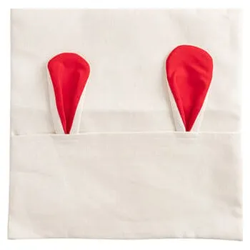 Povlak na polštářek Lněný povlak na polštář BUNNY 40 x 40 cm červené uši sublimace termotransfer