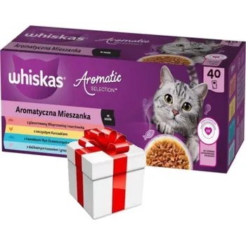 Krmivo pro kočku WHISKAS Adult Aromatic Mix sáčky 40 x 85 g - mokré krmivo pro kočky + překvapení pro kočku ZDARMA