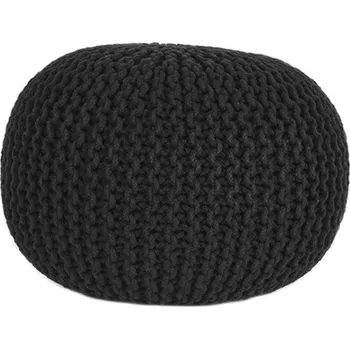 Sedací pytel LABEL51 pletený puf GEBREID černý M Color: Black SH-24.062