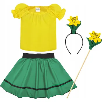 Karnevalový kostým KOSTÝM NARCIS KVĚTINOVÝ KOSTÝM NARCIS DARCISE KOSTÝM JARNÍHO PLESU 116-128 5 ks