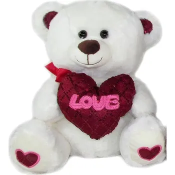 plyšák Vizopol Medvěd se Srdcem bílý, 20 cm