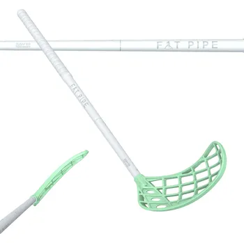 Florbalová hůl Fat Pipe RAW 28 THIN SILK FRESH MINT Florbalová hůl bílá / zelená, Pravá (pravá ruka dole), 104cm (=114cm)