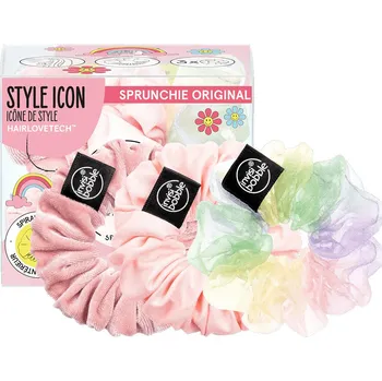 Módní doplněk Invisibobble Sprunchie Original Retro Dreamin‘ Macaron sada látkových gumiček do vlasů 3 ks, Macaron
