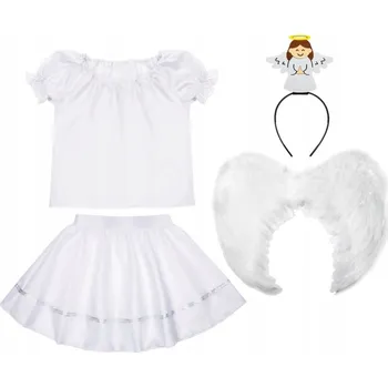 Karnevalový kostým KOSTÝM ANDÍLEK SUKNĚ ČELENKA 134-140