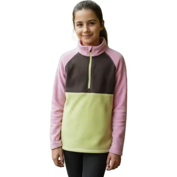 Pánská mikina Dívčí lyžařská flísová mikina COLOR KIDS-Fleece Pulli - Colorblock-4213-Bonbon Růžová 110