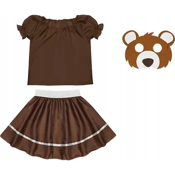 Karnevalový kostým KOSTÝM MEDVÍDEK SUKNĚ HALENKA MASKA 98-110