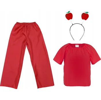 Karnevalový kostým KOSTÝM JABLKO SADA JABLÍČKO KOSTÝM NA JARNÍ PLES PŘEVLEK 98-110 3DÍLNÝ