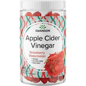 Swanson Apple Cider Vinegar Doplněk stravy s jablečným octem 60 ks, Jahoda - Meloun, gummies