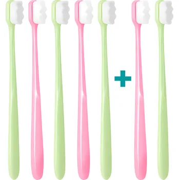 Zubní kartáček 5+2 Ultrajemný zubní kartáček Nanosmile Green&Pink