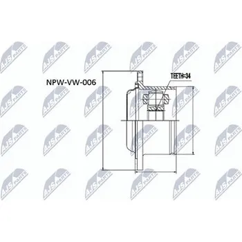 Poloosa kola Sada kloubů pro hnací hřídel NTY NPW-VW-006