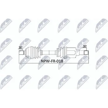 Poloosa kola Hnací hřídel - poloosa NTY NPW-FR-018