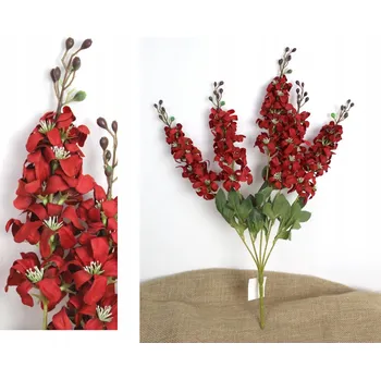 umělá květina Kytice vlčího bobu, 2 ks, výška 58 cm, 5 stonků (květ 21x4 cm) ČERVENÁ MZ-032E