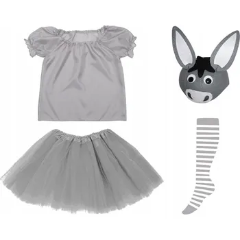 Karnevalový kostým KOSTÝM OSLÍK SUKNĚ HALENKA ČEPICE 98-110