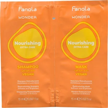 Kosmetická sada Fanola Wonder Nourishing Shampoo + Mask kompletní péče pro suché a poškozené vlasy 30 ml (2 x 15 ml)