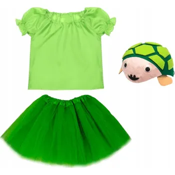 Karnevalový kostým KOSTÝM ŽELVÍK ČEPICE HALENKA SUKNĚ 134-140 3e