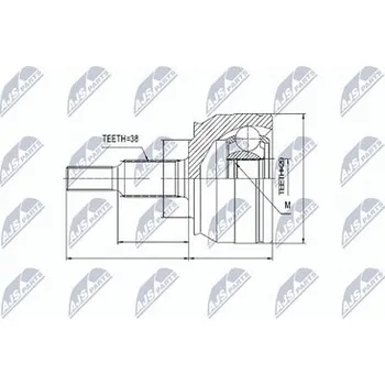 Poloosa kola Sada kloubů pro hnací hřídel NTY NPZ-VW-033
