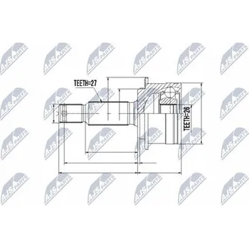 Poloosa kola Sada kloubů pro hnací hřídel NTY NPZ-MS-060