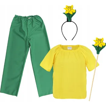 Karnevalový kostým KOSTÝM NARCIS KVĚTINOVÝ KOSTÝM NARCIS DARCISE KOSTÝM JARNÍHO PLESU 116-128 5 ks