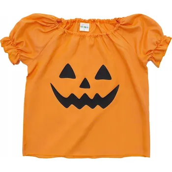 Karnevalový kostým HALENKA DÝNĚ KOSTÝM DÝŇOVÝ OBLEK NA HALLOWEEN ORANŽOVÁ DÝNĚ VELIKOST 134-140