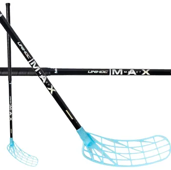 Florbal Unihoc UNILITE MAX 27 BLACK/SILVER CLASSIC Florbalová hůl černá / modrá, Levá (levá ruka dole), 104cm (=114cm)