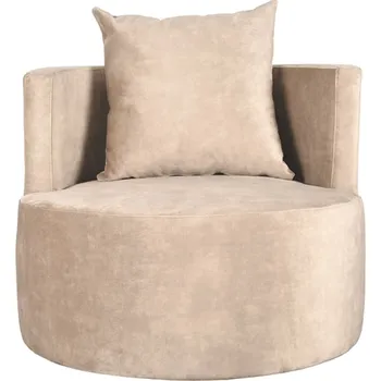 Křeslo LABEL51 Sametové křeslo EVY béžové 75 cm FU-88.003
