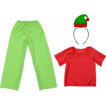 Karnevalový kostým KOSTÝM ELF SKŘÍTEK KALHOTY ČELENKA HALENKA 116-128 4e