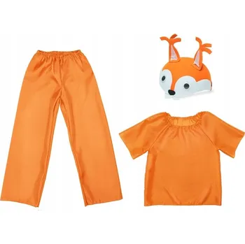 Karnevalový kostým KOSTÝM VEVERKA ČEPICE HALENKA KALHOTY 134-140