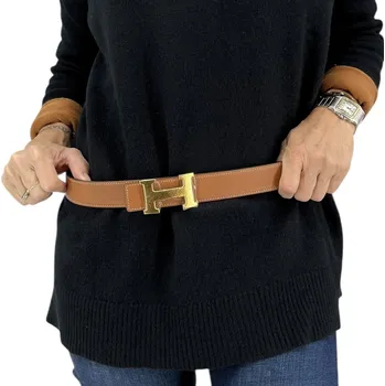 Opasek HERMÉS Reversible Brown/Tyrkys Belt