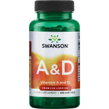 Zdraví Swanson Vitamin A & D Doplněk stravy s obsahem vitamunu A a D 250 ks, gelové tablety