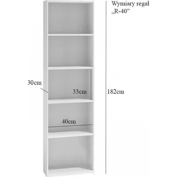 Knihovna Regál šíře 40 cm bílý