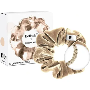 Bellody Original Scrunchies velurová gumička do vlasů 1 ks, Champagne Beige