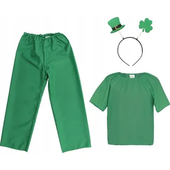 Karnevalový kostým KOSTÝM ČTYŘLÍSTEK KOSTÝM JETEL PŘEVLEK LEPRECHAUN ZELENÝ 116-128 3e