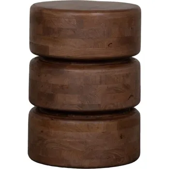 Konferenční stolek LABEL51 Odkládací stolek MILLY ø35 cm tmavě hnědý