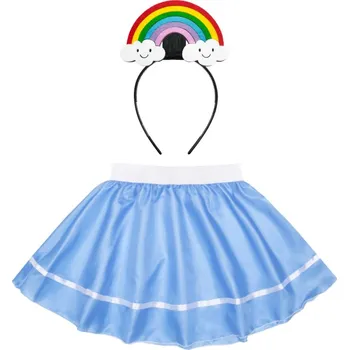 Karnevalový kostým DUHOVÝ KOSTÝM BAREVNĚ MODRÝ S/M