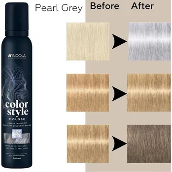 Stylingový přípravek Indola Color Style Mousse barvicí pěna pro styling a barvení v 1 snadném kroku 200 ml, Pearl Grey
