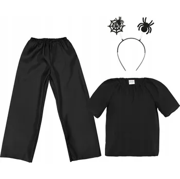 Karnevalový kostým KOSTÝM PAVOUK A PAVUČINA ČERNÝ 116-128 3 díly