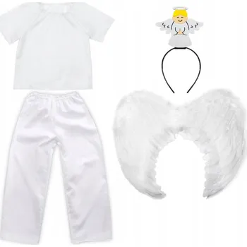 Karnevalový kostým KOSTÝM ANDĚL KALHOTY ČELENKA BÍLÁ 134-140 5el