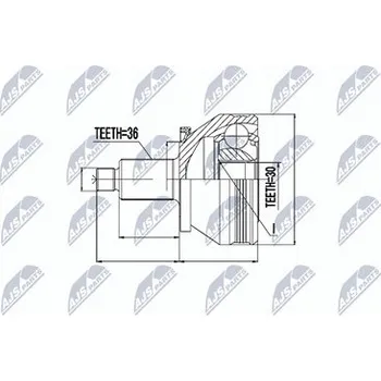 Poloosa kola Sada kloubů pro hnací hřídel NTY NPZ-SK-005