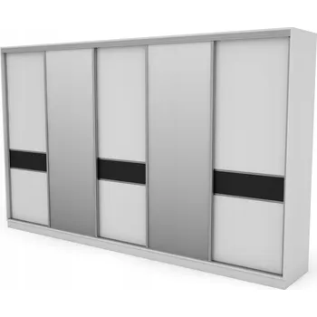 Šatní skříň EMeblast Skříň Posuvné skříně 360 x 244 x 65 cm bílá skříň se zrcadlem