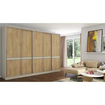 Šatní skříň Prémiová posuvná Skříň 340/244 cm, Moderní šatní skříň, Kašmír - EGGER