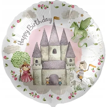 Balónek Princezna a rytíř Narozeniny 17" 43 cm Premioloon /BALENÍ